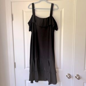 NWT, J.Crew Elegant Black SILK Sundress, Attached Slip, Size 16